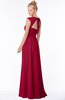 ColsBM Anna Dark Red Modest Sleeveless Half Backless Chiffon Floor Length Bridesmaid Dresses