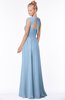 ColsBM Anna Dusty Blue Modest Sleeveless Half Backless Chiffon Floor Length Bridesmaid Dresses