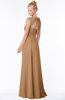 ColsBM Anna Light Brown Modest Sleeveless Half Backless Chiffon Floor Length Bridesmaid Dresses