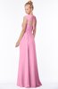 ColsBM Anna Pink Modest Sleeveless Half Backless Chiffon Floor Length Bridesmaid Dresses