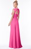 ColsBM Anna Rose Pink Modest Sleeveless Half Backless Chiffon Floor Length Bridesmaid Dresses