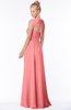 ColsBM Anna Shell Pink Modest Sleeveless Half Backless Chiffon Floor Length Bridesmaid Dresses