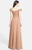 ColsBM Carolina Almost Apricot Gorgeous Fit-n-Flare Off-the-Shoulder Sleeveless Zip up Chiffon Bridesmaid Dresses