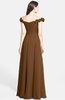 ColsBM Carolina Brown Gorgeous Fit-n-Flare Off-the-Shoulder Sleeveless Zip up Chiffon Bridesmaid Dresses