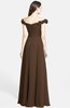 ColsBM Carolina Chocolate Brown Gorgeous Fit-n-Flare Off-the-Shoulder Sleeveless Zip up Chiffon Bridesmaid Dresses