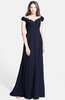ColsBM Carolina Dark Sapphire Gorgeous Fit-n-Flare Off-the-Shoulder Sleeveless Zip up Chiffon Bridesmaid Dresses