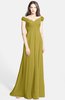ColsBM Carolina Golden Olive Gorgeous Fit-n-Flare Off-the-Shoulder Sleeveless Zip up Chiffon Bridesmaid Dresses