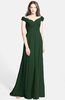 ColsBM Carolina Hunter Green Gorgeous Fit-n-Flare Off-the-Shoulder Sleeveless Zip up Chiffon Bridesmaid Dresses