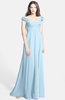 ColsBM Carolina Ice Blue Gorgeous Fit-n-Flare Off-the-Shoulder Sleeveless Zip up Chiffon Bridesmaid Dresses