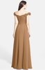 ColsBM Carolina Light Brown Gorgeous Fit-n-Flare Off-the-Shoulder Sleeveless Zip up Chiffon Bridesmaid Dresses