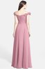 ColsBM Carolina Light Coral Gorgeous Fit-n-Flare Off-the-Shoulder Sleeveless Zip up Chiffon Bridesmaid Dresses
