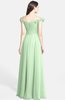 ColsBM Carolina Light Green Gorgeous Fit-n-Flare Off-the-Shoulder Sleeveless Zip up Chiffon Bridesmaid Dresses
