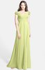 ColsBM Carolina Lime Sherbet Gorgeous Fit-n-Flare Off-the-Shoulder Sleeveless Zip up Chiffon Bridesmaid Dresses