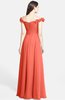 ColsBM Carolina Living Coral Gorgeous Fit-n-Flare Off-the-Shoulder Sleeveless Zip up Chiffon Bridesmaid Dresses