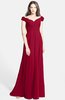 ColsBM Carolina Maroon Gorgeous Fit-n-Flare Off-the-Shoulder Sleeveless Zip up Chiffon Bridesmaid Dresses