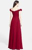 ColsBM Carolina Maroon Gorgeous Fit-n-Flare Off-the-Shoulder Sleeveless Zip up Chiffon Bridesmaid Dresses