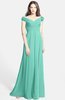 ColsBM Carolina Mint Green Gorgeous Fit-n-Flare Off-the-Shoulder Sleeveless Zip up Chiffon Bridesmaid Dresses