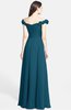 ColsBM Carolina Moroccan Blue Gorgeous Fit-n-Flare Off-the-Shoulder Sleeveless Zip up Chiffon Bridesmaid Dresses