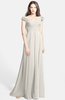 ColsBM Carolina Off White Gorgeous Fit-n-Flare Off-the-Shoulder Sleeveless Zip up Chiffon Bridesmaid Dresses