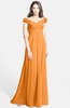 ColsBM Carolina Orange Gorgeous Fit-n-Flare Off-the-Shoulder Sleeveless Zip up Chiffon Bridesmaid Dresses