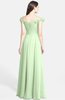 ColsBM Carolina Pale Green Gorgeous Fit-n-Flare Off-the-Shoulder Sleeveless Zip up Chiffon Bridesmaid Dresses