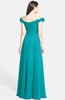 ColsBM Carolina Peacock Blue Gorgeous Fit-n-Flare Off-the-Shoulder Sleeveless Zip up Chiffon Bridesmaid Dresses