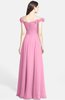 ColsBM Carolina Pink Gorgeous Fit-n-Flare Off-the-Shoulder Sleeveless Zip up Chiffon Bridesmaid Dresses