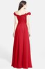 ColsBM Carolina Red Gorgeous Fit-n-Flare Off-the-Shoulder Sleeveless Zip up Chiffon Bridesmaid Dresses