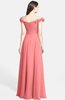 ColsBM Carolina Shell Pink Gorgeous Fit-n-Flare Off-the-Shoulder Sleeveless Zip up Chiffon Bridesmaid Dresses
