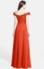 ColsBM Carolina Tangerine Tango Gorgeous Fit-n-Flare Off-the-Shoulder Sleeveless Zip up Chiffon Bridesmaid Dresses