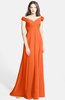 ColsBM Carolina Tangerine Gorgeous Fit-n-Flare Off-the-Shoulder Sleeveless Zip up Chiffon Bridesmaid Dresses