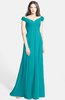 ColsBM Carolina Teal Gorgeous Fit-n-Flare Off-the-Shoulder Sleeveless Zip up Chiffon Bridesmaid Dresses