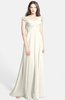 ColsBM Carolina Whisper White Gorgeous Fit-n-Flare Off-the-Shoulder Sleeveless Zip up Chiffon Bridesmaid Dresses