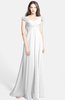 ColsBM Carolina White Gorgeous Fit-n-Flare Off-the-Shoulder Sleeveless Zip up Chiffon Bridesmaid Dresses