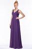 ColsBM Reyna Dark Purple Mature Sleeveless Chiffon Floor Length Ruching Bridesmaid Dresses