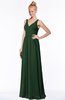 ColsBM Reyna Hunter Green Mature Sleeveless Chiffon Floor Length Ruching Bridesmaid Dresses