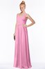 ColsBM Reyna Pink Mature Sleeveless Chiffon Floor Length Ruching Bridesmaid Dresses