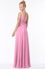 ColsBM Reyna Pink Mature Sleeveless Chiffon Floor Length Ruching Bridesmaid Dresses