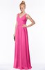 ColsBM Reyna Rose Pink Mature Sleeveless Chiffon Floor Length Ruching Bridesmaid Dresses