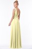 ColsBM Reyna Soft Yellow Mature Sleeveless Chiffon Floor Length Ruching Bridesmaid Dresses