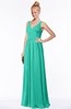 ColsBM Reyna Viridian Green Mature Sleeveless Chiffon Floor Length Ruching Bridesmaid Dresses