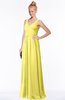 ColsBM Reyna Yellow Iris Mature Sleeveless Chiffon Floor Length Ruching Bridesmaid Dresses