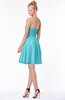 ColsBM Bridget Turquoise Casual Sleeveless Zip up Chiffon Mini Bridesmaid Dresses
