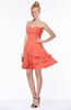 ColsBM Karsyn Living Coral Classic A-line Sweetheart Sleeveless Chiffon Knee Length Bridesmaid Dresses