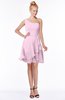 ColsBM Kennedi Baby Pink Romantic Fit-n-Flare One Shoulder Zip up Chiffon Knee Length Bridesmaid Dresses