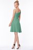 ColsBM Kennedi Beryl Green Romantic Fit-n-Flare One Shoulder Zip up Chiffon Knee Length Bridesmaid Dresses