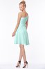 ColsBM Kennedi Blue Glass Romantic Fit-n-Flare One Shoulder Zip up Chiffon Knee Length Bridesmaid Dresses