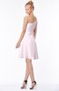 ColsBM Kennedi Blush Romantic Fit-n-Flare One Shoulder Zip up Chiffon Knee Length Bridesmaid Dresses