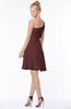 ColsBM Kennedi Burgundy Romantic Fit-n-Flare One Shoulder Zip up Chiffon Knee Length Bridesmaid Dresses