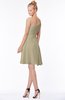 ColsBM Kennedi Candied Ginger Romantic Fit-n-Flare One Shoulder Zip up Chiffon Knee Length Bridesmaid Dresses